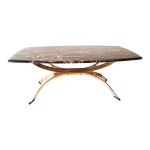 Table basse en marbre et bronze , france vers 1970