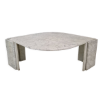 Italian teardrop shaped marble coffee table, 1980s