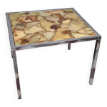 Table basse marbre et inox