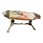 Table basse en marbre et laiton