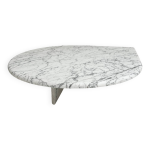 Table basse en marbre massif de carrare, annes 1980