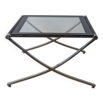 Table basse en mtal chrom, annes 1970