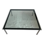 Table basse en mtal chrom et verre