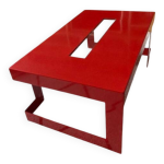 Table basse m�tal rouge architecte