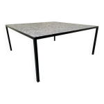 Table basse mid - century moderniste rectangulaire bleu en acier noir et céramique, 1960s Table basse mid - century moderniste rectangulaire bleu en acier noir et céramique, 1960s