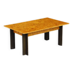 Table basse moderniste années 50 placage loupe d'orme Table basse moderniste années 50 placage loupe d'orme