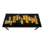 Table basse moderniste en cramique, c. de savigny, france, 1960s