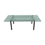 Table basse moderniste en verre givr� 1950