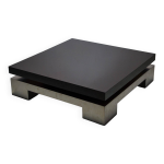 Table basse nadine charteret en métal noir brillant et brossé circa 1970 Table basse nadine charteret en métal noir brillant et brossé circa 1970