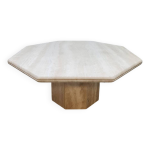 Table basse octogonale en travertin, années 1970 Table basse octogonale en travertin, années 1970