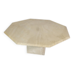 Table basse octogonale en travertin, italie annes 1970