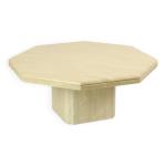 Table basse octogonale vintage en travertin, design italien des années 70 Table basse octogonale vintage en travertin, design italien des années 70
