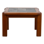 Table basse en orme et ardoise circa 1980