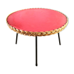 Table basse osier et m�tal design ann�es 60