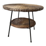 Table basse osier ronde annes 60