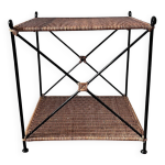 Table basse en osier tressé vintage Table basse en osier tressé vintage