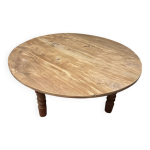 Table basse ovale bois brut