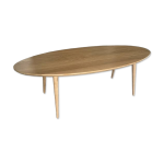 Table basse ovale en ch�ne massif