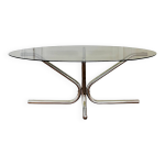 Table basse ovale design 1970 pied tulipe Table basse ovale design 1970 pied tulipe