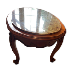 Table basse ovale marbre et bois massif