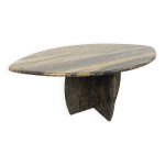 Table basse ovale vintage en marbre des ann�es 70