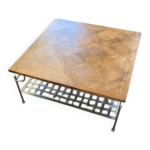 Table basse en parquet de versailles en chene massif
