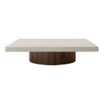 Table basse no? pied en noyer (pied large)