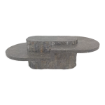 Table basse en pierre fossile, magnussen ponte, années 1980 Table basse en pierre fossile, magnussen ponte, années 1980