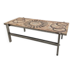 Table basse en pierre de lave de fran�ois chaty pour vallauris 1960