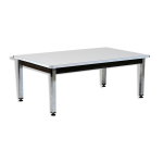 Table basse piètement acier chromé, plateau melaminé blanc. france, circa 1970 Table basse piètement acier chromé, plateau melaminé blanc. france, circa 1970