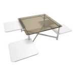 Table basse pivotante vintage en verre fumé des années 1970 Table basse pivotante vintage en verre fumé des années 1970