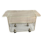 Table basse plexi à roulettes 1980 david lange Table basse plexi à roulettes 1980 david lange