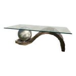 Table basse post moderniste en pierre de mactan 1980