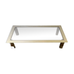 Table basse rectangulaire acier chromé et verre fumé années 70 Table basse rectangulaire acier chromé et verre fumé années 70