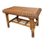 Table basse rectangulaire en bambou rotin et osier 85x45cm Table basse rectangulaire en bambou rotin et osier 85x45cm