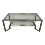 Table basse rectangulaire chromé style vintage 70's Table basse rectangulaire chromé style vintage 70's