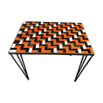 Table basse rectangulaire mosaique vintage circa 1970 Table basse rectangulaire mosaique vintage circa 1970