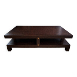 Table basse roche bobois en bois massif, weng� design contemporain