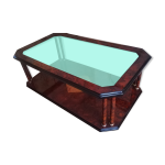 Table basse en ronce d'acajou et loupe d'orme
