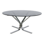 Table basse ronde 1970 space age verre fumé Table basse ronde 1970 space age verre fumé