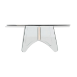 Table basse ronde annes 80 vintage en verre et plexiglass