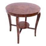 Table basse ronde art dco, pologne, milieu du xxe sicle. aprs rnovation.