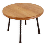 Table basse ronde avec base en fer forgé torsadé, france 1960s - Ø 67cm Table basse ronde avec base en fer forgé torsadé, france 1960s - Ø 67cm