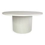 Table basse ronde cannelée beige clair Ø 70 cm Table basse ronde cannelée beige clair Ø 70 cm