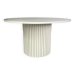 Table basse ronde cannelée beige clair Ø 80 cm Table basse ronde cannelée beige clair Ø 80 cm