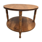 Table basse ronde en ch�ne r�nov�e