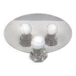 Table basse ronde en marbre par roche bobois, ann�es 1980