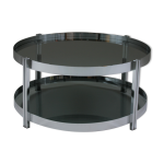 Table basse ronde en métal chromé et plateaux en verre fumé, france 1970s Table basse ronde en métal chromé et plateaux en verre fumé, france 1970s