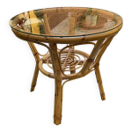 Table basse ronde rotin osier vintage Table basse ronde rotin osier vintage