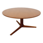 Table basse ronde scandinave danoise vintage bernhard pedersen & son teck
